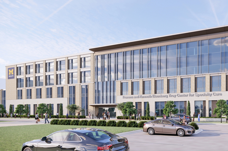 A rendering of the new Frances and Kenneth Eisenberg Troy Center for Specialty Care