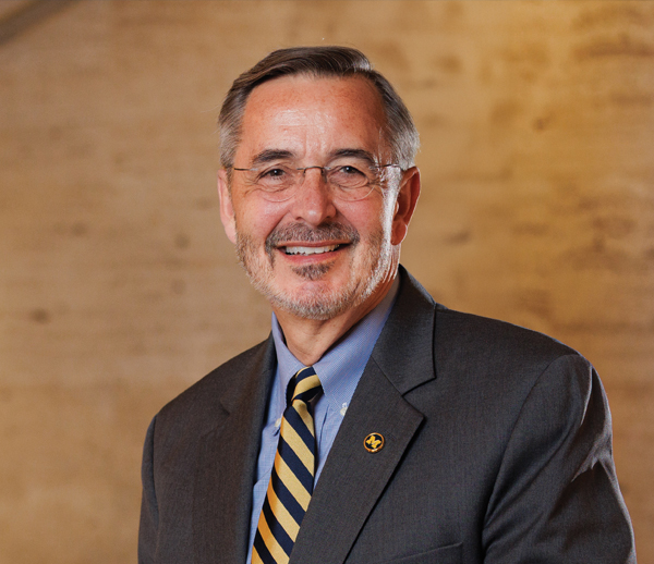 President Grasso in the Ruthven Building rotunda