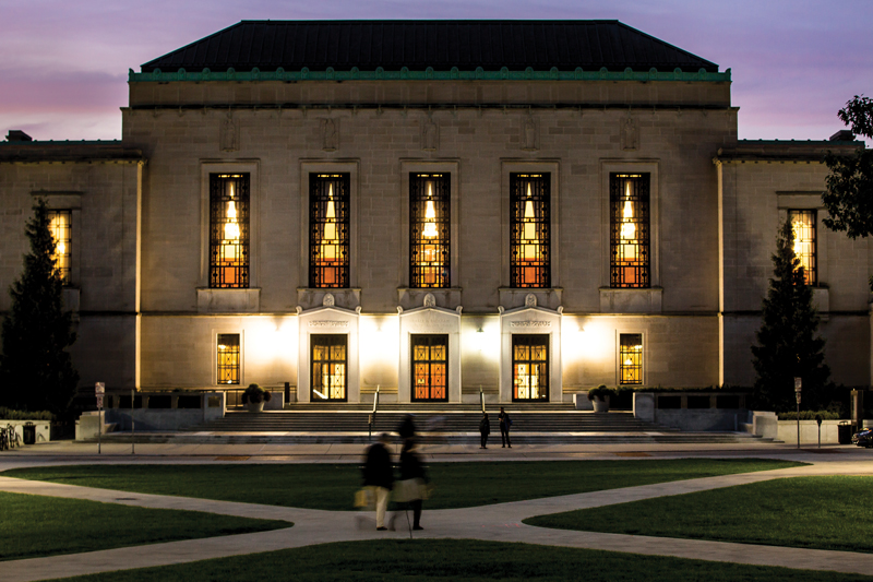 The Rackham Building at night